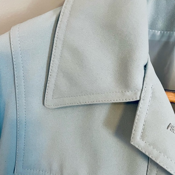 Vintage Light Blue Trench Coat Size 7/8 Grandma Rare Mid-Length The Puget Sound - Picture 7 of 13